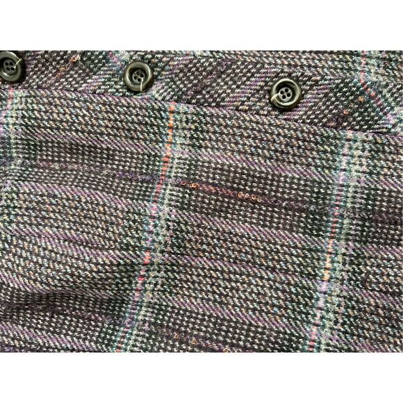 WORTH Wool/Silk Purple White Red Plaid Button Coat, Size 16 - Picture 4 of 8